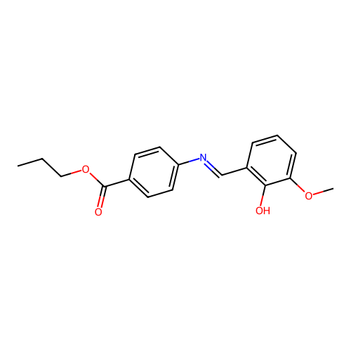 Propyl 4-[(2-hydroxy-3-methoxybenzylidene)amino]benzoate structure