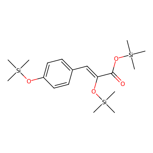 Trimethylsilyl 2-trimethylsilyloxy-3-(4-trimethylsilyloxyphenyl)prop-2-enoate structure