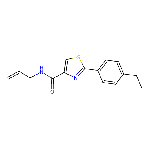 2-(4-ethylphenyl)-N-prop-2-enyl-1,3-thiazole-4-carboxamide structure