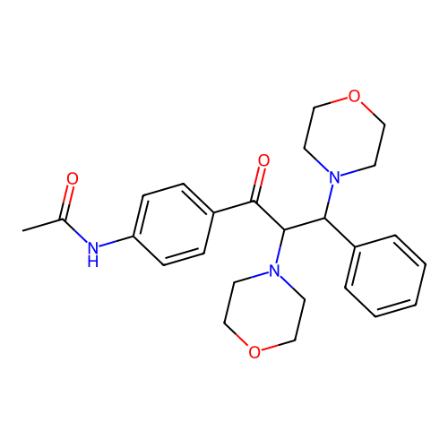 N-[4-[(2,3-Dimorpholino-3-phenyl)propanoyl]phenyl]acetamide structure