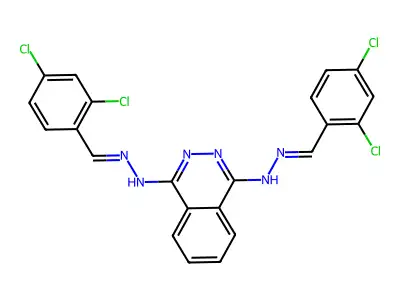 1-N,4-N-bis[(2,4-dichlorophenyl)methylideneamino]phthalazine structure