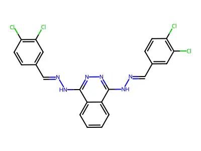 1-N,4-N-bis[(3,4-dichlorophenyl)methylideneamino]phthalazine-1,4-diamine structure