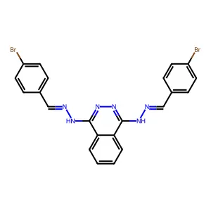 Benzaldehyde, 4-bromo-,1,4-phthalazinediyldihydrazone (9CI) structure