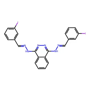1-N,4-N-bis[(3-iodophenyl)methylideneamino]phthalazine-1,4-diamine structure