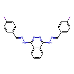 1-N,4-N-bis[(4-iodophenyl)methylideneamino]phthalazine-1,4-diamine structure