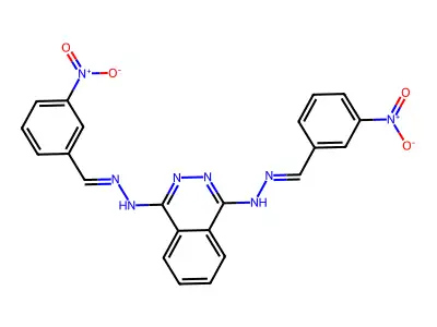 1-N,4-N-bis[(3-nitrophenyl)methylideneamino]phthalazine-1,4-diamine structure