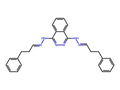 1-N,4-N-bis(3-phenylpropylideneamino)phthalazine-1,4-diamine structure