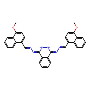 1-N,4-N-bis[(4-methoxynaphthalen-1-yl)methylideneamino]phthalazine-1,4-diamine structure