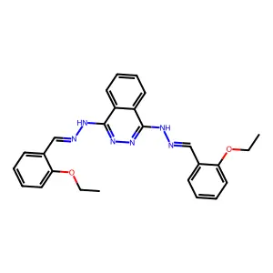 1-N,4-N-bis[(2-ethoxyphenyl)methylideneamino]phthalazine-1,4-diamine structure