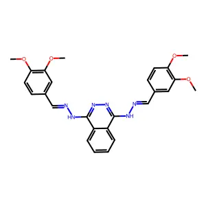 1-N,4-N-bis[(3,4-dimethoxyphenyl)methylideneamino]phthalazine-1,4-diamine structure