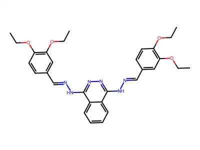 1-N,4-N-bis[(3,4-diethoxyphenyl)methylideneamino]phthalazine structure