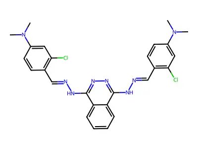 1-N,4-N-bis[[2-chloro-4-(dimethylamino)phenyl]methylideneamino]phthalazine-1,4-diamine structure