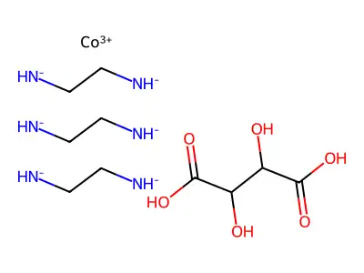 Tris(2-azanidylethylazanide);cobalt(3+);2,3-dihydroxybutanedioic acid structure