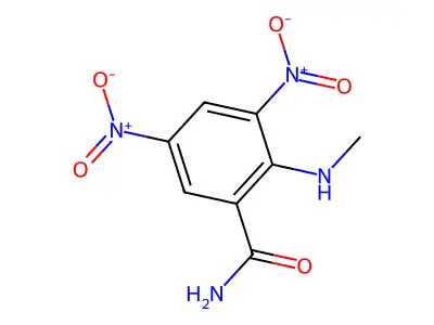 2-(Methylamino)-3,5-dinitrobenzamide structure