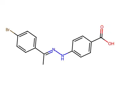 4-[2-[1-(4-Bromophenyl)ethylidene]hydrazinyl]benzoic acid structure