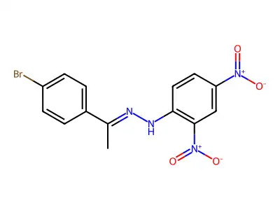 N-[1-(4-bromophenyl)ethylideneamino]-2,4-dinitroaniline structure