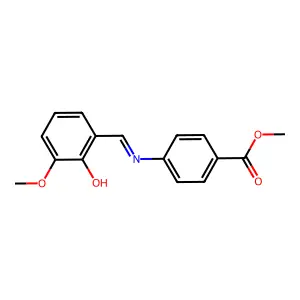 methyl 4-{[(1E)-(2-hydroxy-3-methoxyphenyl)methylene]amino}benzoate structure