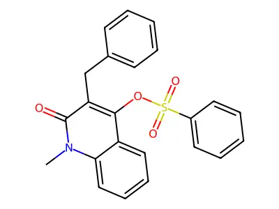 (3-Benzyl-1-methyl-2-oxoquinolin-4-yl) benzenesulfonate structure