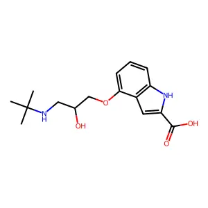 4-(3-tert-Butylamino-2-hydroxypropoxy)-2-carboxyindole structure