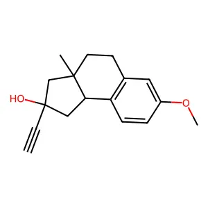 2-ethynyl-7-methoxy-3a-methyl-3,4,5,9b-tetrahydro-1H-cyclopenta[a]naphthalen-2-ol structure