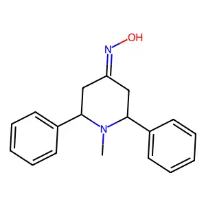N-(1-methyl-2,6-diphenylpiperidin-4-ylidene)hydroxylamine structure