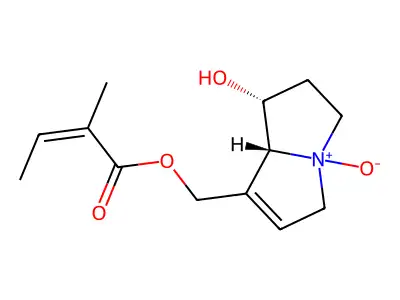 [(7R,8R)-7-hydroxy-4-oxido-5,6,7,8-tetrahydro-3H-pyrrolizin-4-ium-1-yl]methyl 2-methylbut-2-enoate structure