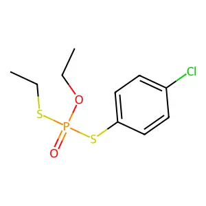 Phosphorodithioic acid, S-(4-chlorophenyl) O,S-diethyl ester structure