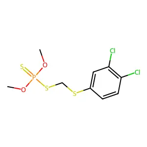 Phosphorodithioic acid, S-((3,4-dichlorophenylthio)methyl) O,O-dimethyl ester structure