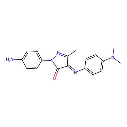 2-Pyrazolin-5-one, 1-(p-aminophenyl)-4-[[p-(dimethylamino)phenyl]imino]-3-methyl- structure