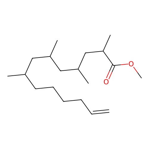 13-Tetradecenoic acid, 2,4,6,8-tetramethyl-, methyl ester, (2S,4R,6R,8R)-(+)- structure