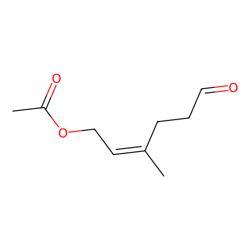 [(Z)-3-methyl-6-oxohex-2-enyl] acetate structure