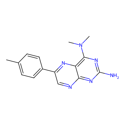 N*4*,N*4*-Dimethyl-6-p-tolyl-pteridine-2,4-diamine structure