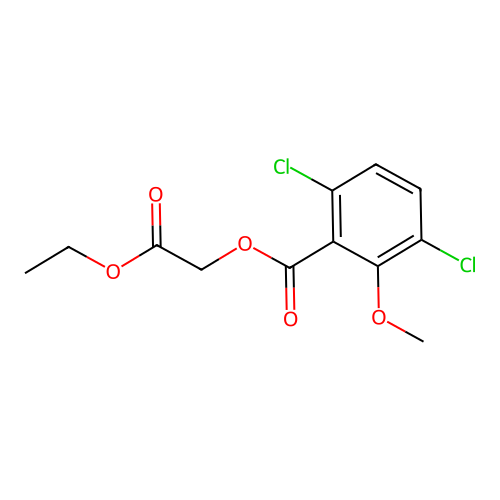 2-Ethoxy-2-oxoethyl 3,6-dichloro-2-methoxybenzoate structure
