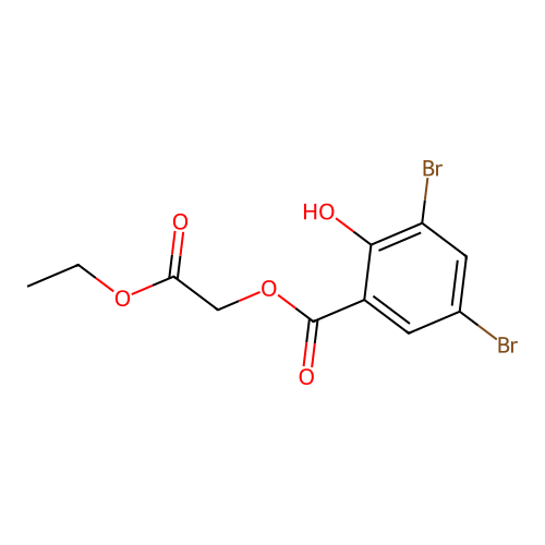 2-Ethoxy-2-oxoethyl 3,5-dibromo-2-hydroxybenzoate structure