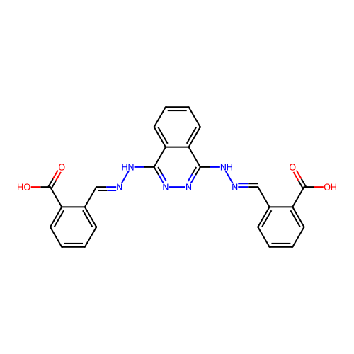 2,2'-[phthalazine-1,4-diylbis(hydrazin-2-yl-1-ylidenemethylylidene)]dibenzoic acid structure