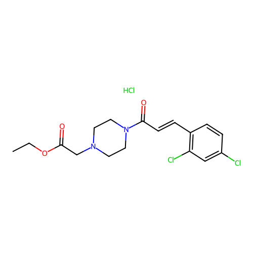 1-Piperazineacetic acid, 4-(2,4-dichlorocinnamoyl)-, ethyl ester, hydrochloride structure