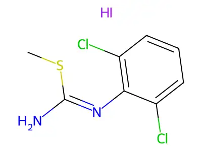 S-Methyl-2,6-dichlorophenylisothiuronium iodide structure
