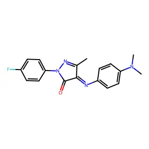 2-Pyrazolin-5-one, 4-[[p-(dimethylamino)phenyl]imino]-1-(p-fluorophenyl)-3-methyl- structure