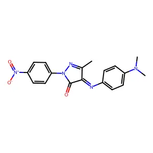 2-Pyrazolin-5-one, 4-[[p-(dimethylamino)phenyl]imino]-3-methyl-1-(p-nitrophenyl)- structure