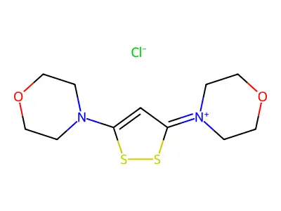 3,5-二吗啉基-1,2-二硫杂环戊-1-鎓氯化物 structure