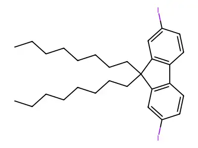 2,7-Diiodo-9,9-dioctyl-9H-fluorene structure