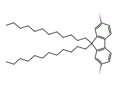 9H-Fluorene, 9,9-didodecyl-2,7-diiodo- structure