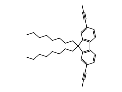 9,9-Dioctyl-2,7-bis(prop-1-ynyl)fluorene structure