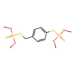 O,O,O',O'-Tetramethyl S,S'-(phenylmethylene)phosphorodithioate structure