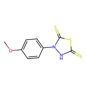 3-(4-methoxyphenyl)-5-sulfanyl-1,3,4-thiadiazole-2(3H)-thione structure