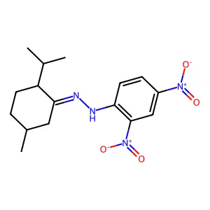 N-[(5-methyl-2-propan-2-ylcyclohexylidene)amino]-2,4-dinitroaniline structure