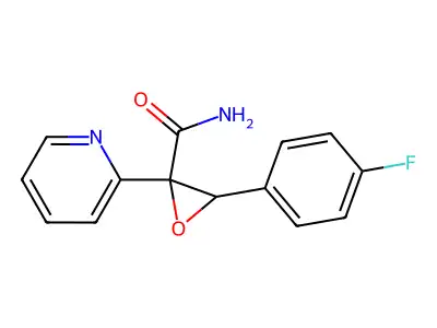3-(4-Fluorophenyl)-2-(2-pyridyl)oxirane-2-carboxamide structure
