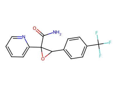2-(2-Pyridyl)-3-[4-(trifluoromethyl)phenyl]oxirane-2-carboxamide structure