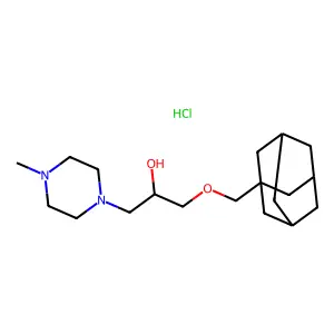 1-Piperazineethanol, alpha-(3-adamantylmethoxymethyl)-4-methyl-, hydrochloride structure