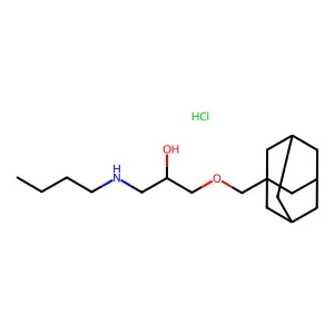 2-Propanol, 1-(1-adamantylmethoxy)-3-butylamino-, hydrochloride structure
